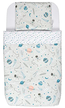 FlyIdeas Next to Me Spannbettlaken 3-TLG. Komplettset mit Bettbezug 83x50 cm | Kompatibel mit Baby Beistellbetten und Matratzen 50x83 und ähnlich, 100% Baumwolle