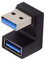 Cablecc Adaptador de vídeo USB 3.0 macho opuesto en forma de U de 10 Gbps en ángulo a hembra