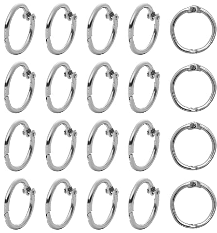 20 Stück Bücher Ringe Binder Ringe, 20mm Metall Ringe Lose Blatt Buch Ringe Ringbuch Ringe für Scrapbook Album Handwerk