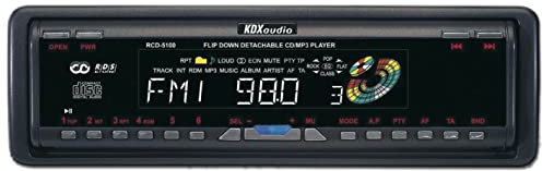 Autoradio para Coche KDX-Audio RCD-5100. Reproductor CD, MP3, WMA. Panel Frontal abatible y extraíble con Lector de CD. Voltaje 12V