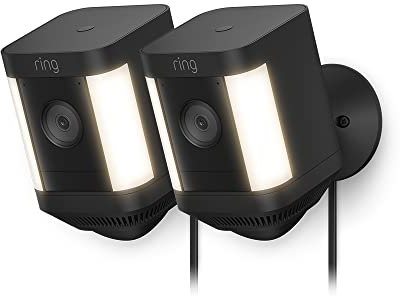Ring Spotlight Cam Plus Plug-In | Outdoor Security Camera 1080p HD Video, Two-Way Talk, Night Vision, LED Spotlights, Siren, alternative to CCTV system | 2 Cameras