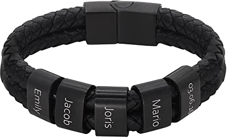 heideman ars gratia artis - Lederarmband Herren - Personalisiertes Geschenk Für Männer, Geburtstagsgeschenk Für Männer, Bräutigam, Hochzeit, Vatertag, Weihnachten