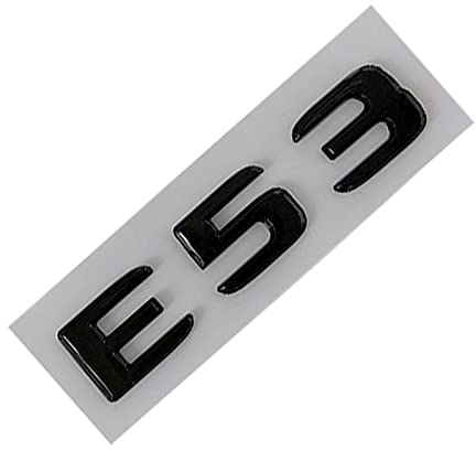 MSEURO 3D ABS Chrom Heckkoffer Abzeichen Aufkleber E43 E53 E63 S Emblem Logo Aufkleber passend for Mercedes Benz AMG W211 W212 W213 Autozubehör (Color : E53 Black)