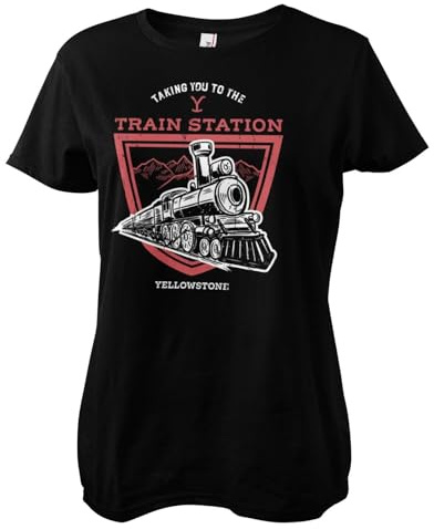 Yellowstone Officiellement sous Licence Taking You to The Train Station Femme T-Shirt (Noir), Small