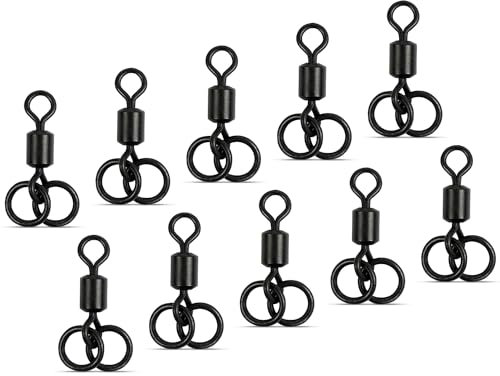 NEU AMZfishing® 10x Double Ring Swivel | Karpfenangeln| Karpfenzubehör | Karpfenangeln Zubehör | Angelzubehör | Angeln Zubehör | Karpfenwirbel (10 Stück, a: #4)