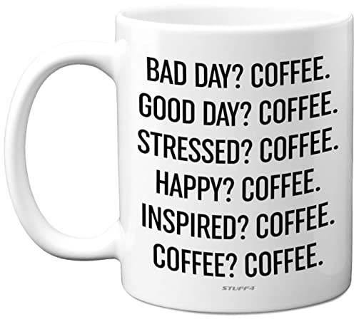 Novelty Gift Mug - Coffee is Life- Mug Present Gift for Wife Husband Work Colleague Brother Auntie Uncle Sister Best Friend, Novelty 11oz Ceramic Dishwasher Safe Coffee Cup