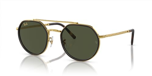 Ray-Ban 0RB3736 Uni Unregelmäßige Sonnenbrille, Schwarz, Legend Gold, 53