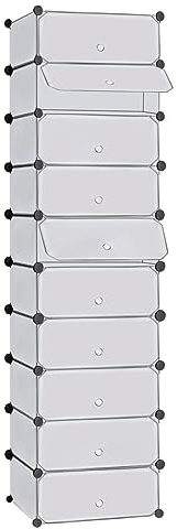 T-LOVENDO.ES Zapatero estantería Modular Cubos con Compartimentos Cerrados | Organizador de Calzado, Ropa y Accesorios | Diseño apilable, fácil de Montar, para vestidor, Dormitorio o Entrada