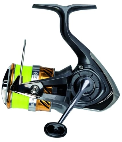 DAIWA 20 Laguna LT 2000, Spinn-Angelrolle, Frontbremse, Vorbespult mit J-Braid X4 0.13 Gelb, 10502-200