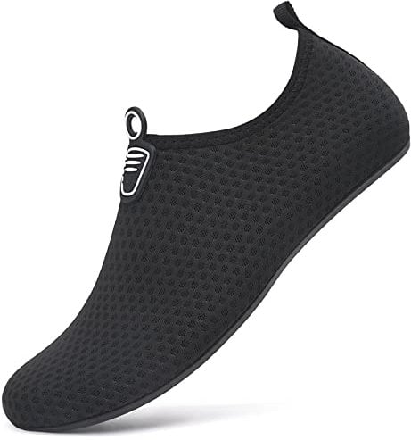 LATATL Herren Damen Wasserschuhe Badeschuh Schwimmschuh Tauchschuh Leicht Strandschuhe Aquaschuhe Schnell Trocknend Wassersportschuhe für Wasserparks Strände Schwimmbäder(Schwarz,39 EU)