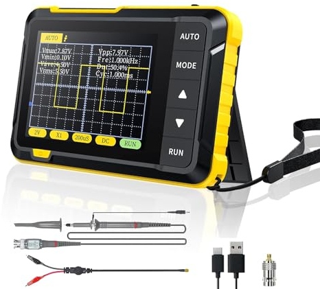 Osciloscopio de mano, osciloscopio de 400V, 200 kHz, 2,5 MS/s, osciloscopio con frecuencia de muestreo en tiempo real, osciloscopio de bolsillo para principiantes, instrumento de osciloscopio portátil