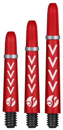 Shot! Dart Shafts Koi Carbon Michael Smith Red mit Federring für Steeldarts & Softdarts (Medium)