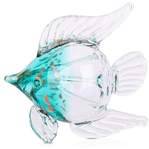 Estatua Compatible with Figuritas de pez de Vidrio soplado Escultura de Peces de Vidrio océano Arte Tropical Peces Marinos es de Arte de Vidrio