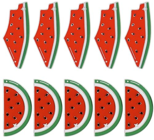 10 Stück Wassermelonen-Emaille-Anstecknadeln, Palästina-Karte, Anstecknadel, Legierung, Modeschmuck, niedliche Wassermelonen-Brosche, 1.3x3.6cm, Metall, Kein Edelstein
