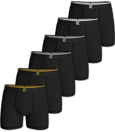 Pierre Calvini Bamboo Mens Boxers - Mens Underwear Multipack (3/6Pk) | Anti-Chafing Boxers For Men With Longer Leg, Soft Tag-Free Waistband, Moisture-Wicking Fabric, 3D Pouch & Stay-Put Support