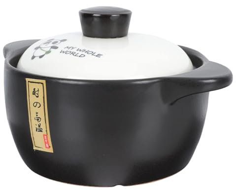 MGHRUE 1.6L Ceramic Casserole Pot with Lid, Ceramic Stew Pot, Soup Stew Pot Cooking Clay Pot Stew Pan Hot Pot Chinese Japanese Kitchen Cookware - Non-Stick, Heat Resistant