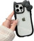 Tybiky Kompatibel mit iPhone 12 Handyhülle Niedliche Katzenohren Kitty Design 3D-Kitty-Bow Schutzhülle Stoßfest TPU+Acryl Farbe Hülle Süßes Transparent Crystal Case Cover für Mädchen,Schwarz