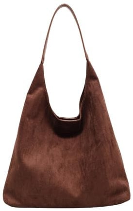 Wildleder Handtasche Damen Groß Braun - Shopper Tasche Beige Shoulder Bag Hobo Vintage Slouchy Beuteltasche