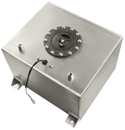 Aluminium Kraftstofftank 20L mit Ölstandsensor (0-90 Ohm) Universeller Benzintank Anti-Rutsch-Schaum & Schnellverschluss für Offroad Hot Rods ﻿