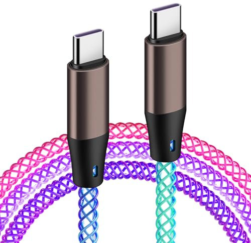Coolden USB C auf USB C Kabel USB C Ladekabel Bunt 1M 66W PD 3.0 Schnellladen & Datenübertragung RGB Robustes Kabel Schnellladekabel für iPhone 15 16 Pro Samsung Galaxy S25 S24 iPad Pro MacBook Kamera