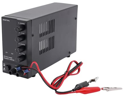 MINRS Fuente de alimentación de laboratorio, 0 ~ 60 V, 0 ~ 5 A CC, regulable, fuente de alimentación de laboratorio con corriente continua y modo de corriente alterna, pantalla LED de 3 dígitos, CC