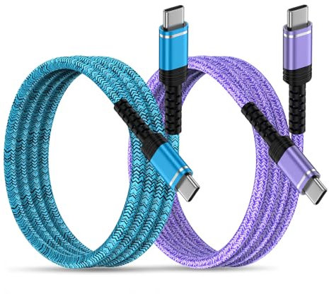 Ladekabel USB C auf USB C Schnellladekabel 60W, [2Stück 0.9M] Handyladekabel Aufladekabel C zu C Kabel für Samsung Galaxy S25 Ultra S24 S23 S22 S21 S20 A56 A17 A36 A16 A55, iPhone 17 16e 15 Ladekabel