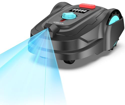 YARDCARE M800Plus Robot Tagliaerba senza filo Perimetrale Max 800m²,Posizionamento GPS + Navigazione con Visione AI,Taglio a forma di U,Retour Station de Recharge+APP,Evitamento Preciso Degli Ostacoli
