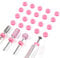 Wjelet 20 Pcs Nail Drill Dust Cover, Nail Drill Bits Caps, Nail Sanding Cap for Nail drill Bits Cuticle, Nail Drill Bit Dust Cover Pink