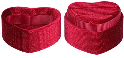 ERINGOGO Herzförmige Ringbox Mit Deckel Schmuckschatulle Für Trauringe Und Verlobungsringe Kleiner Halter Für Hochzeitsringe Und Geschenkringe