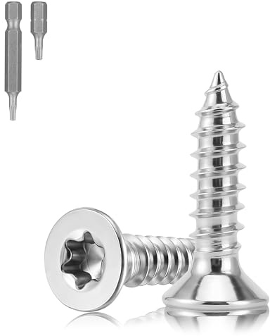 NZNSML 150 Stück Edelstahlschrauben Holzschrauben M3.5x12mm Torx Schrauben
