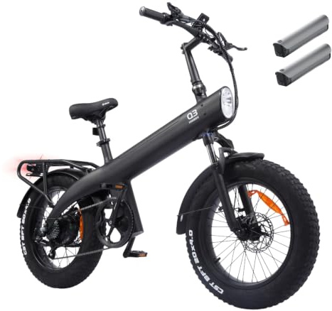 HX Q3 Vélo Électrique Adulte,Fat Bike Electrique 20 x 4.0,Cadre Inspiré du Dauphin,Vélo Électrique Tout-Terrain avec Porte-Bagages,Autonomie 80-120 km 25 km/h – S’adapte à Votre Mode de Vie