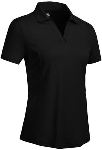 Rdruko Poloshirt Damen Kurzarm Tshirt Sommer V Ausschnitt Schnelltrocknend Sportshirt Fitness Leicht Laufshirt Golf Tennis Polohemd
