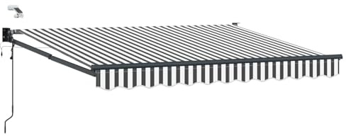 vidaXL Elektrische ausziehbare Markise Anthrazit und Weiß 2,5 x 2 m, Automatische Markise, Moderne elektrische Überdachung, ausziehbare Sonnenschutzlösung, Aluminiumterrassenabdeckung