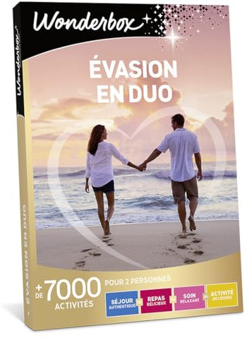 Wonderbox Évasion en Duo - Coffret Cadeau Idée Cadeau Multi Activités
