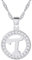 Suplight Buchstaben Letter T Anhänger Halskette Silber Hohl Runde Kettenanhänger platiniert Alphabet Anfangsbuchstabe Modeschmuck für Damen Frauen Mädchen