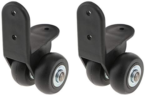 P Prettyia 2pcs Gepäck-Koffer Räder Ersatz Reisekoffer Rollen Lenkrollen - Schwarz