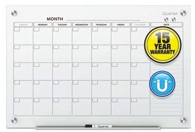 Quartet Infinity Glas Kalender Magnetboard, 2 x 1,5 Board 2 x 1.5 wei