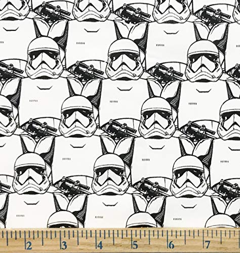 91,8 cm – Star Wars Stormtroopers auf weißem Baumwollstoff – Offizielles Lizenzprodukt (ideal zum Quilten, Nähen, Bastelprojekte, Wurfkissen und mehr) 91,8 cm x 111,8 cm breit