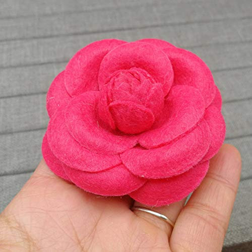 Broches Et Pins pour Fille,Luxe Grandes Broches pour Femme Foulards Boucle Broche Tissu Art Tissu Fleur Broche Mode Vêtements Bijoux Accessoires Filles Cadeaux, Fushia, Laine