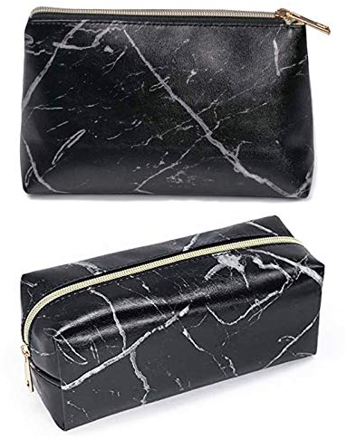 2 Stück Kosmetiktasche, Marmor Kosmetik Make-up Tasche, Tragbare Reise Kosmetiktaschen, Zur Aufbewahrung von Kosmetika, Geldbörsen und Reisetaschen