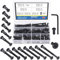 Glarks 141 Stück M6 x 16 20 25 30 35 40 45 50 55 60 65 70 75 80 mm schwarze Innensechskantschrauben-Set, Senkkopfschrauben, Muttern, Schrauben mit einem Inbusschlüssel für Stühle Tischschränke