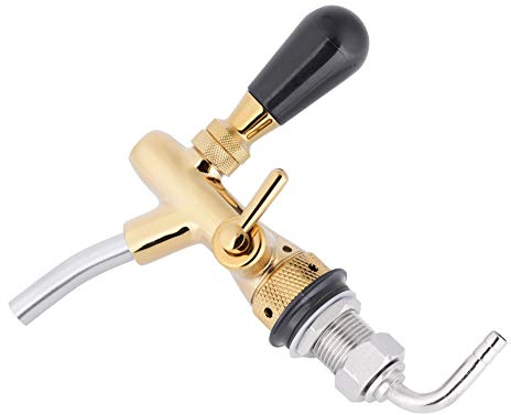 Rubinetto per fusto di birra Regolabile G5/8 fili in acciaio inossidabile per rubinetto per birra Kit rubinetto per controller di flusso per casa e bar(Oro)
