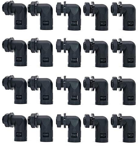 Namvo20Pcs Corrugated Tube Connector 90 Degree AD10 PG7 Conduit Hose Joint Clamps