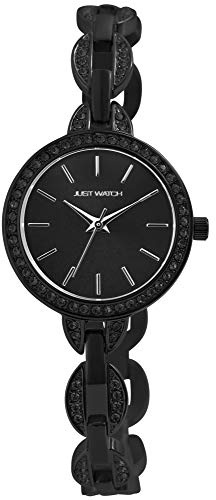 Just Watch Damen-Uhr Edelstahl Armband Datum Strass JW300 Analog Quarz JW10149 (schwarz/schwarz)