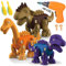 STAY GENT Dinosauri Giocattolo per Bambini con Trapano Elettrico, 3 Confezioni DIY Educativo STEM Giocattoli Costruzione con Cacciaviti per 3 4 5 6 7 Anni Regali Natale Ragazzi Ragazze