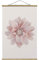 Stoffbild mit Posterleisten - Dahlie Blume Pastell Weiß Rosa 120cm x 80cm Eiche