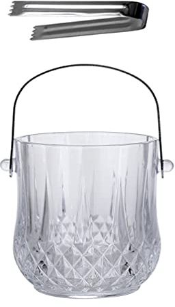 Seau à glace transparent avec pince à glaçons en verre et plastique pour bouteilles de , seau à glace, seau à glace, bouteille de bière, refroidisseur de