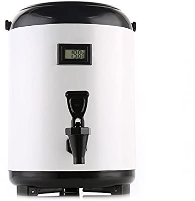 Thermoskanne Aus 304 Edelstahl, Heiß-wasserspender mit Zapfhahn und Thermometer, 6L/8L, Hohe Kapazität Isolierkanne für Milch Tee Kaffee, Glühweinbehälter für Büfett Partys