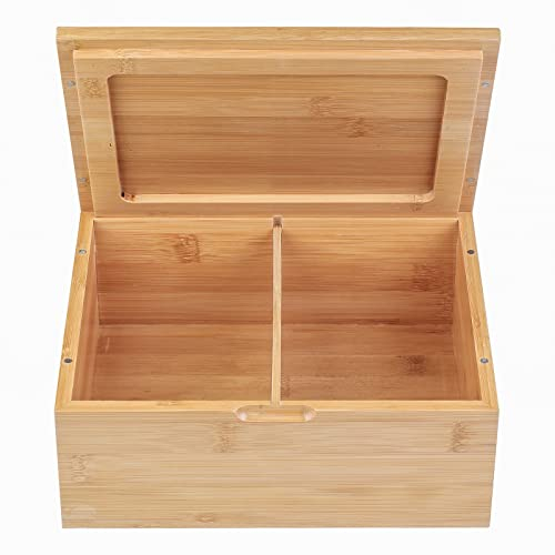 OZCHIN Bamboo Box Large Natural Wooden Keepsake Decorative Storage Box with Magnetic Lid/Tray for Home Storage -25 x 20 x 10cm-C, Christmas Xmas Gifts for Women Men