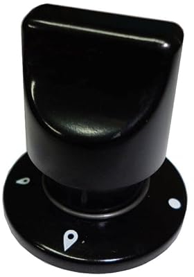 Ariston Indesit - Manopola per cucina piano cottura completa di ghiera e molla con incastro perno Ø 6 mm. in plastica nera - M2726 (1 pezzo)